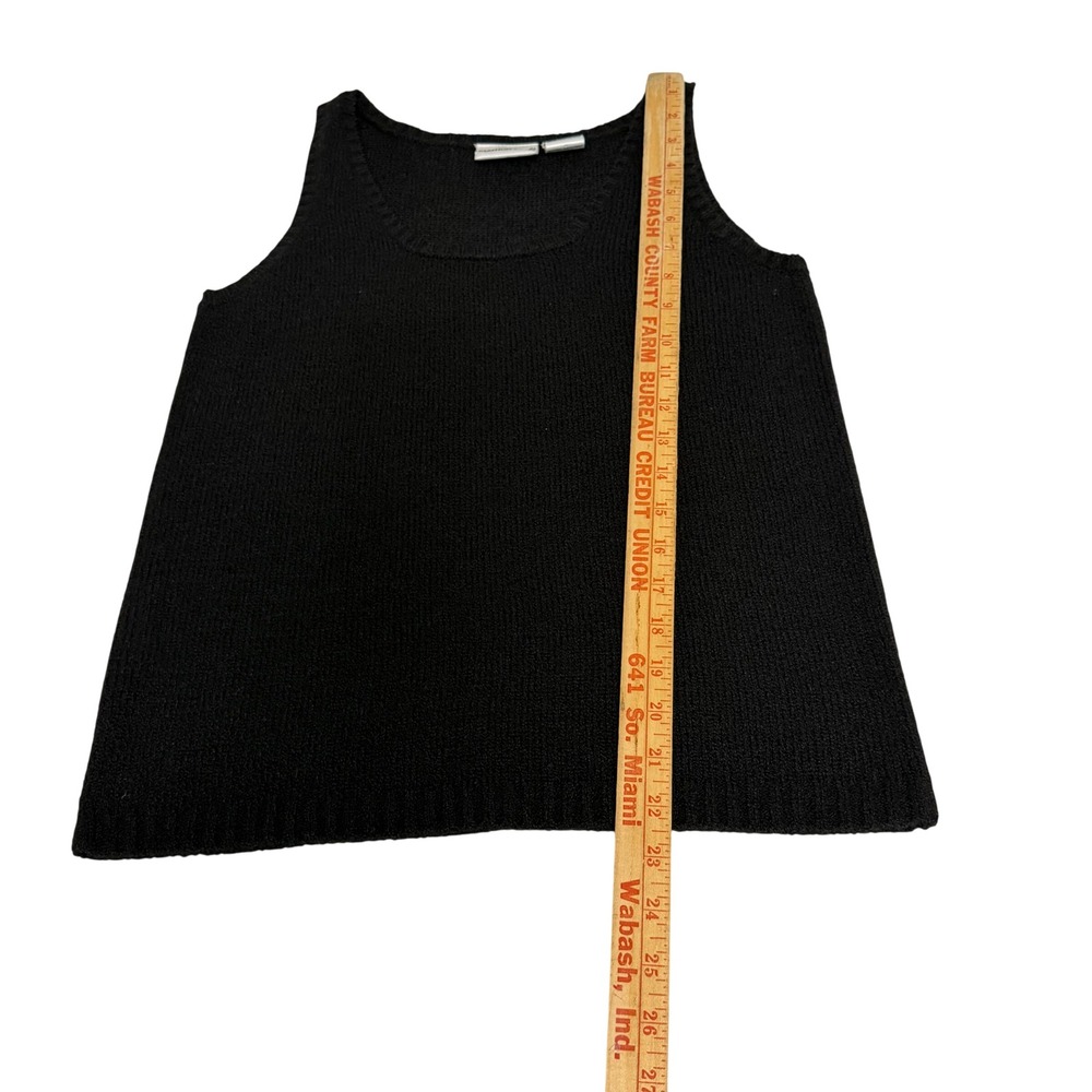 Fashion Bug Womens Medium Black Knit Sweater Tank Top Sleeveless Scoop Neck 90s - Picture 4 of 5